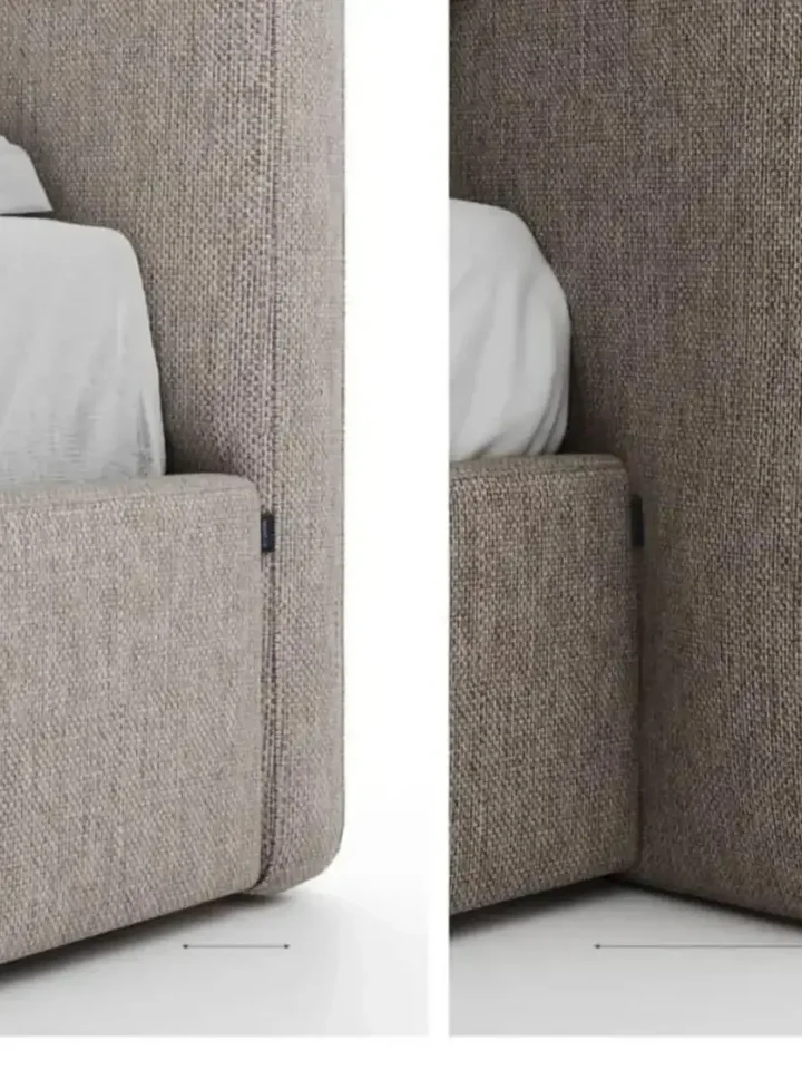 Stylowa aranżacja sypialni z łóżkiem SIENA– Tapicerowane z Designerskim Wezgłowiem jako centralnym punktem. Meble na zamówienie od Primavera Home.