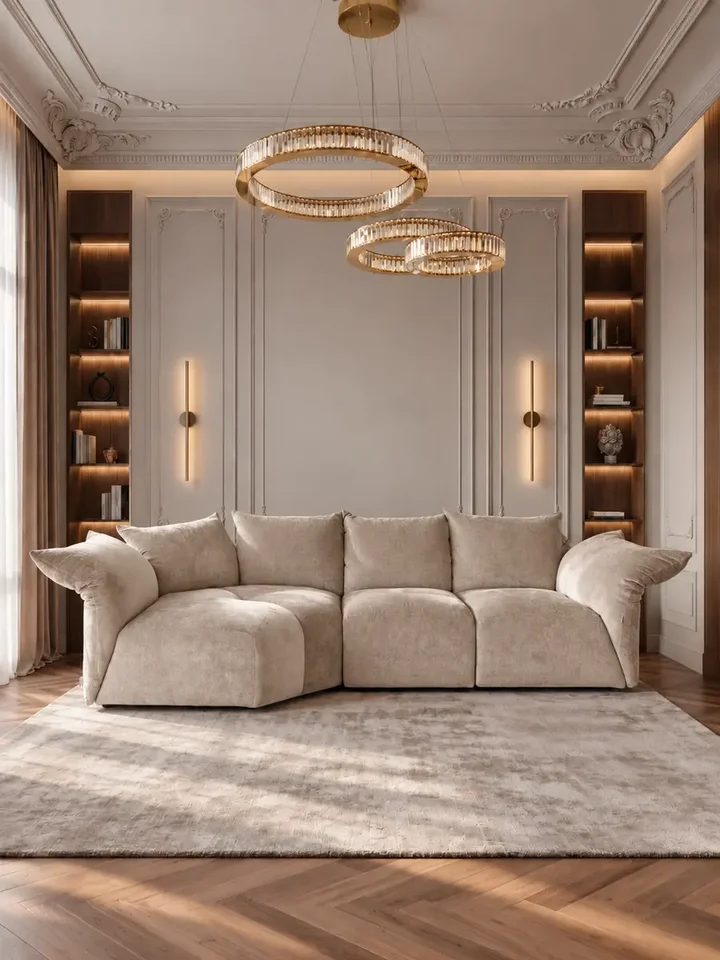 Widok na siedzisko sofy designerskiej Lilia, komfortowe i stylowe, dostępne w Primavera Home.