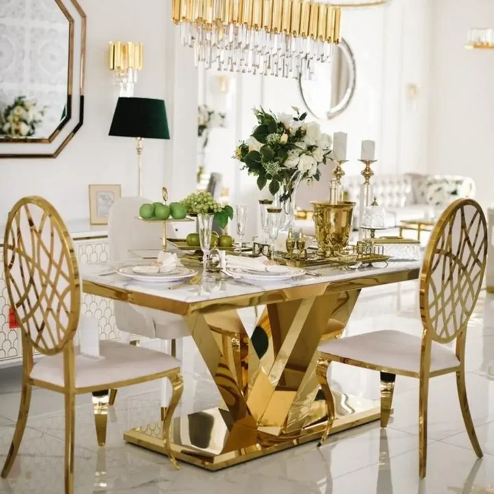 Szczegółowe ujęcie luksusowego stołu LV Collection od Primavera Home.