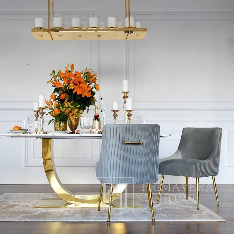 Glamour Dining Room Table Gold Steel, Art Deco Waterfall Dining Room Furniture Design