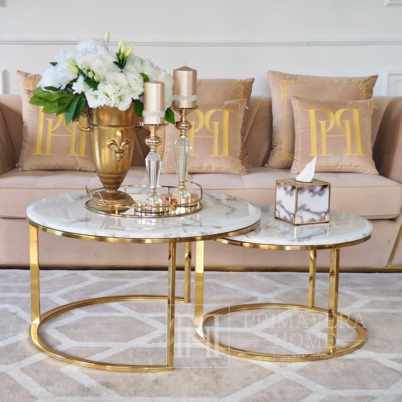 Glamour Coffee Table Modern Gold With, Modern Coffee Table White And Gold