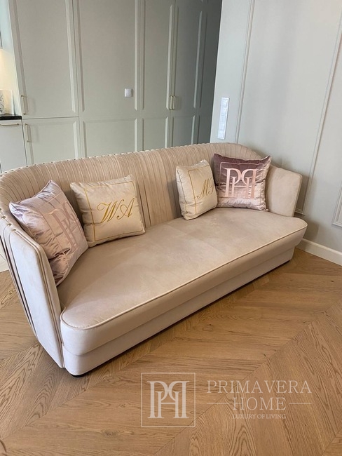 Elegant New York Chic Pleated Sofa In Grey Primavera Home
