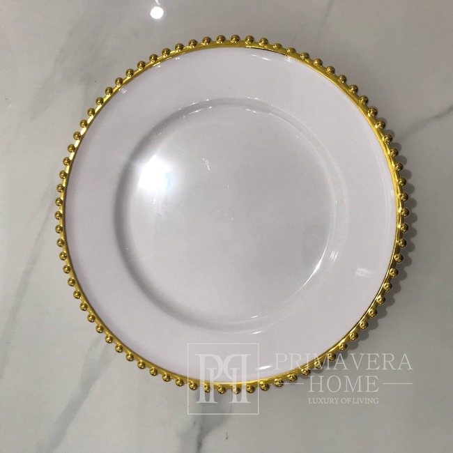 dekoratives - weiß gold Tischset, Wunderschöner mit Platzteller, Kugeln, und Tischständer, Home Primavera