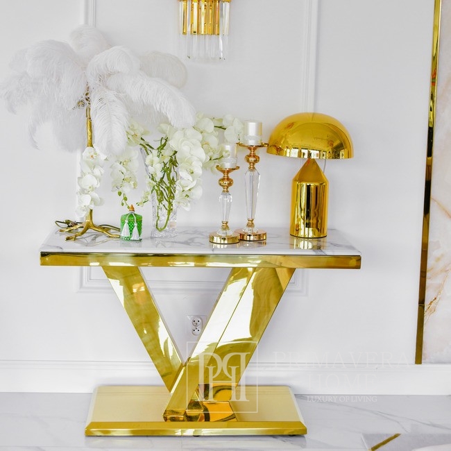 Modern gold console, conglomerate top, LV COLLECTION - Primavera Home