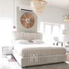 Vertical quilted glamour bed modern New York style white ADELE SILVER