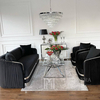 Stilvolles Sofa glamour gepolstert New York Stil silber schwarz MADONNA
