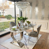 Glamour dining table silver steel white VOGUE top