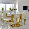 Esszimmer Glamour Tisch Gold Stahl weiß VOGUE Platte