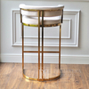 MARCO modern golden beige glamour upholstered barstool for dining room, bar, aisle 54.5×52.5x97cm