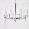 Ceiling lamp modern chandelier glamor, hamptons style crystal silver 8 arms ANGELO M