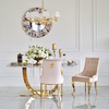 Esszimmer Glamour-Tisch Gold Stahl weiße Platte ART DECO