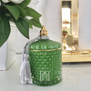 Decorative green crystal glass container