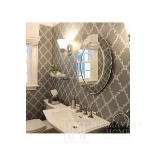 GRAPHIC RESOURCE Geometric wallpaper in New York style English American clover White & Blue Gray