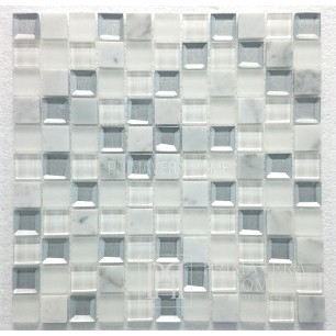 Stone and Glass Mosaic MAR 02 White Diamond