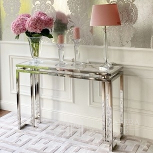 Glamour console marble stainless steel OSKAR SILVER