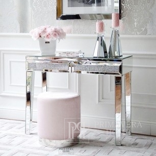 Niujorko glamūrinio veidrodžio konsolė nerūdijančio plieno sidabrinė PAOLA M OUTLET