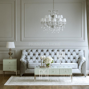 Ekskluzywna sofa do salonu, gabinetu, rozkładana, klasyczna, z pikowanym oparciem, wygodna, nowoczesna PRADA