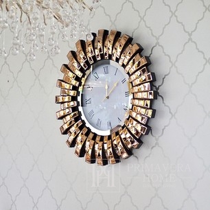 Apvalus sieninis laikrodis glamūrinis auksas ENEA
