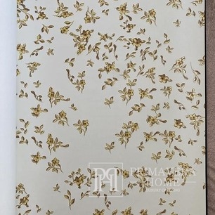 Ekskluzywna tapeta luxury Versace geometryczna ecru złota kwiaty