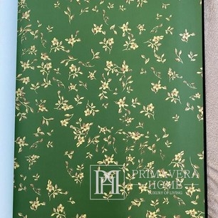 Ekskluzywna tapeta luxury Versace geometryczna odcienie zieleni złota kwiaty