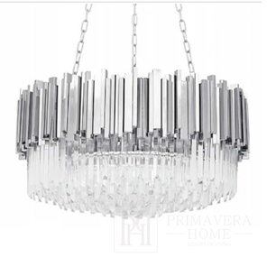 Modern glamor crystal chandelier on chains for the living room, round 60 cm EMPIRE SILVER  OUTLET