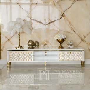 Tv stand ombré GATSBY glamour  200x40,3x49 gold white