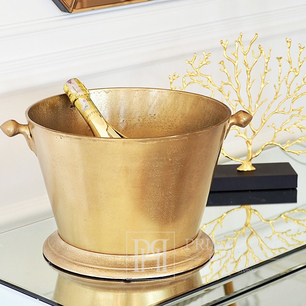 Cooler na szampana OWALNY duży złoty stołowy 40 cm