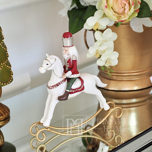 Nutcracker decoration on horse 25 cm
