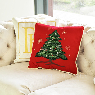 Ozdoba świąteczna poduszka Choinka czerwona zielona