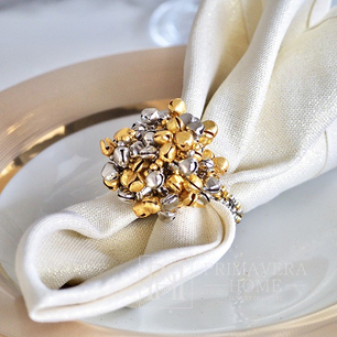 Festive gold napkin ring wedding ring