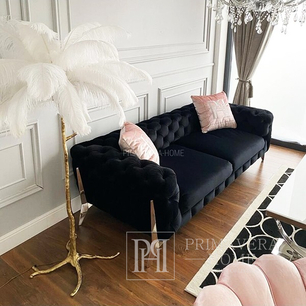 Glamour Sofa gepolstert, modern, schwarz, silber, gold DIVA SILVER 250 cm