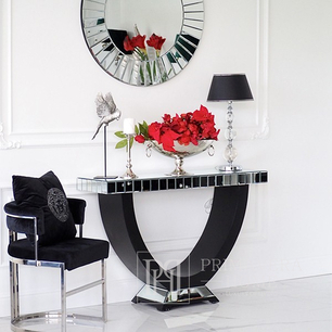 New York glamor mirror console for the bedroom hall mirror black MICHELLE OUTLET