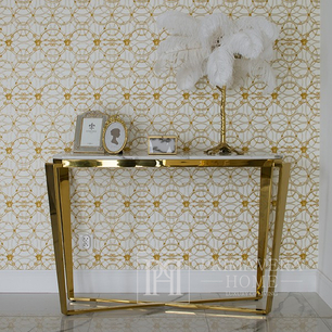 Exklusive Glamour-Konsole, für Wohnzimmer, Schlafzimmer, Flur, weiße Tischplatte, modern, gold RALPH OUTLET