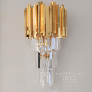 Prabangus krištolinės sieninės lempos glamūrinis sieninis šviestuvas, aukso IMPERIJA