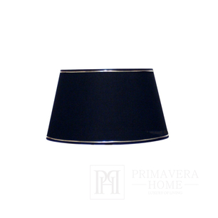 Schwarzer Lampenschirm mit silberner Zierleiste L 45 cm