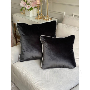 Orange decorative pillow with gold Primavera Home logo, glamor, modern, pillow for the living room, bedroom