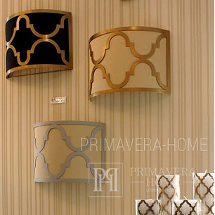 Wall lamp, Moroccan clover, New York wall lamp, glamor, classic, white and gold MANHATTAN OUTLET
