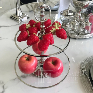 Exclusive fruit tray, two-tier, cake stand, glamor, steel, silver TWO-TIER SILVER PATERA [CLONE]