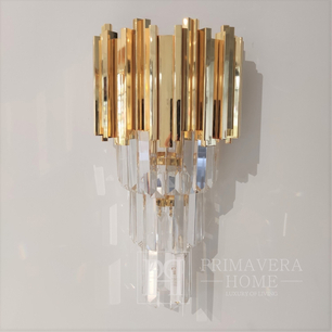 Luksusowy kinkiet kryształowy glamour lampa ścienna, złoty EMPIRE OUTLET