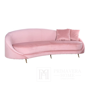 Šiuolaikinė sofa svetainei, biurui, rožinė, aksominė, ROŽINĖ GLAMOUR