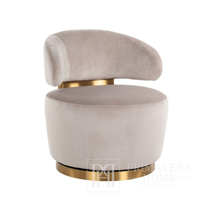 Modern armchair, dressing table, office, glamor, beige, gold DUO