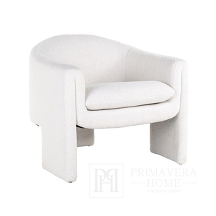 Designerski fotel, nowoczesny, biały, glamour GIANNA