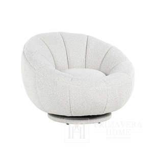 Moderner Sessel, rund, Design, weiß, gold BASSO