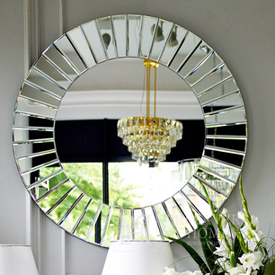 Round, decorative, New York style mirror, glamor SORENTO OUTLET