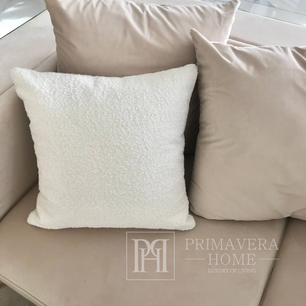 Elegant pillow, 50x50, teddy bear fabric, white, for the bedroom, the living room
