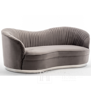Šiuolaikinė sofa, skirta svetainei, klostuota, klasikinė, glamūrinė, pilka DONNA