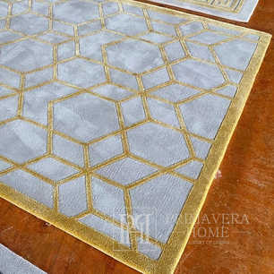 Modern carpet, geometric, for the living room, for the living room, glamor, beige, gold ARABEL GOLD