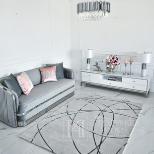 Modern, designer carpet for the living room, for the bedroom, glamor, grey, STRIPES SILVER