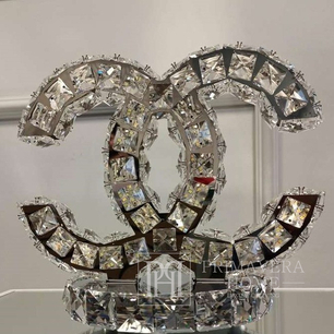 Lampa stołowa srebrna glamour z kryształkami nowoczesna COCO LED SILVER