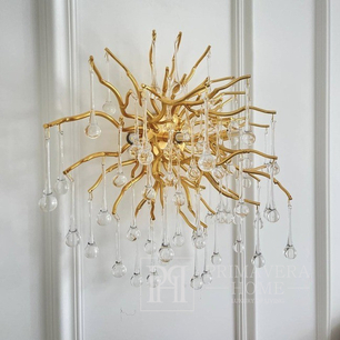 Kinkiet glamour elegancki  designerski w stylu nowoczesnym luksusowy ekskluzywny lampa ścienna, złoty RAIN OUTLET